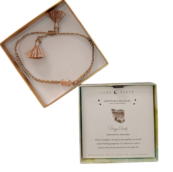 NIB Luna Norte Druzy Quartz Adjustable Bracelet - Picture 5 of 6